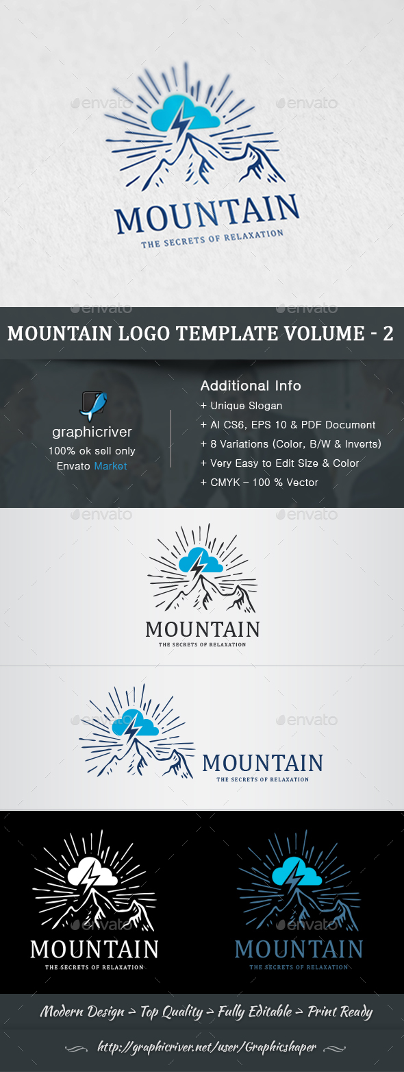Mountain Logo Template | Volume - 2 - Nature Logo Templates