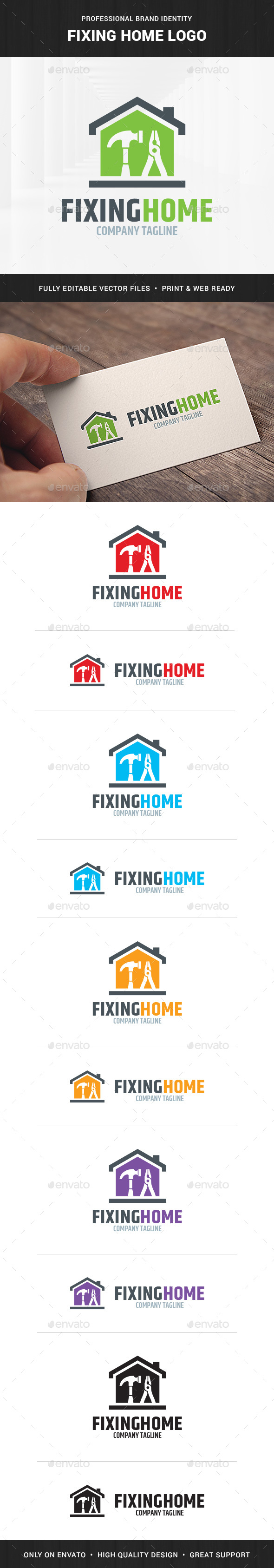 Fixing Home Logo Template - Objects Logo Templates