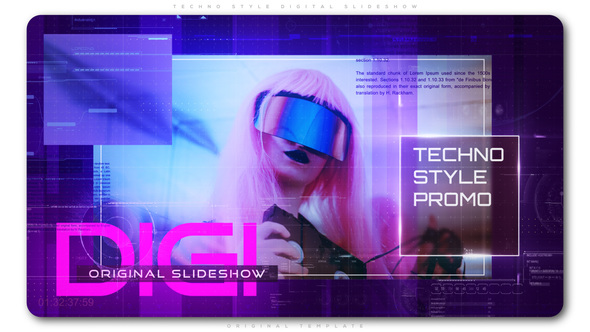 Techno Style Digital Slideshow Video Displays template preview