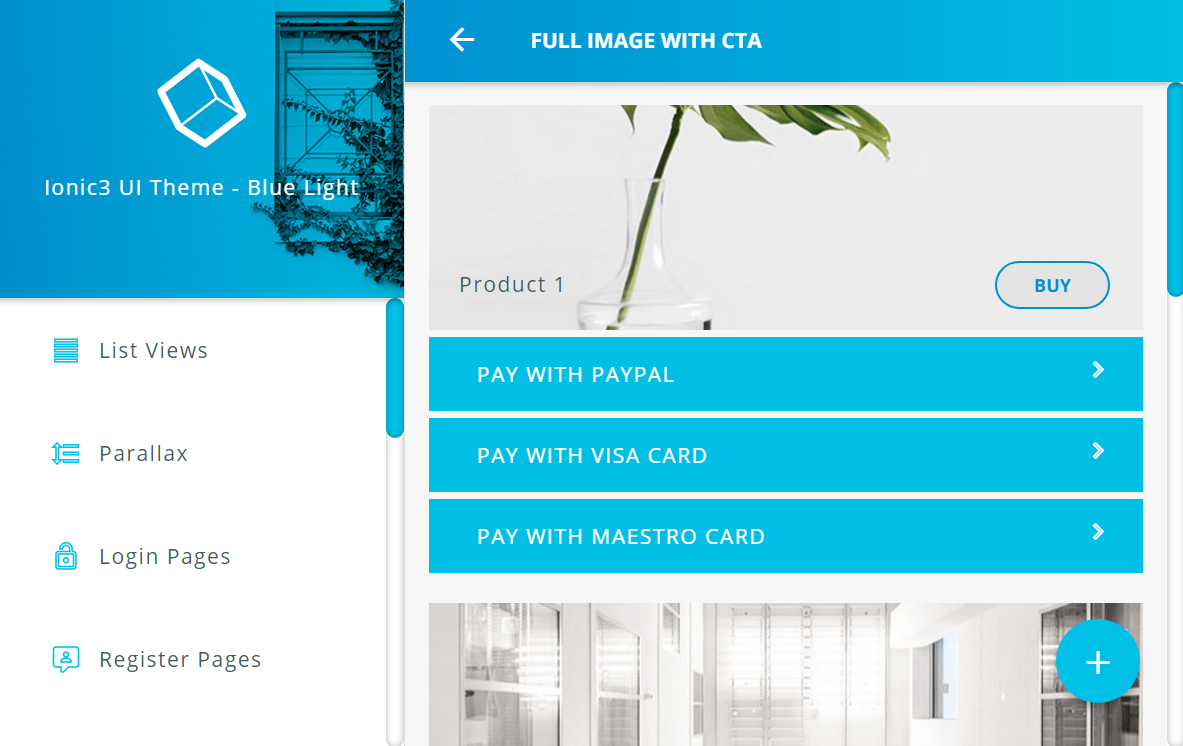 ionic 3 ui theme template app material design blue light by