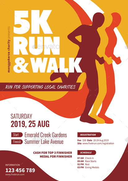 5K Run & Walk, Print Templates | GraphicRiver