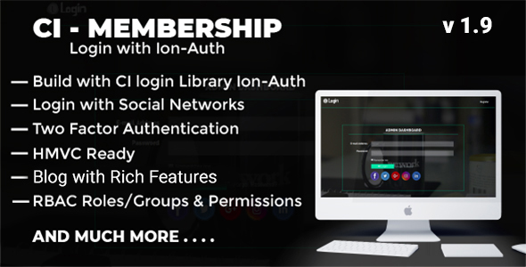Codeigniter Login with Ion Auth, HMVC, Social Login and User management System - CodeCanyon Item for Sale