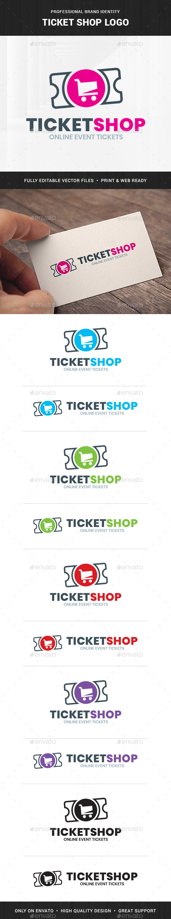 Ticket Shop Logo Template - Symbols Logo Templates