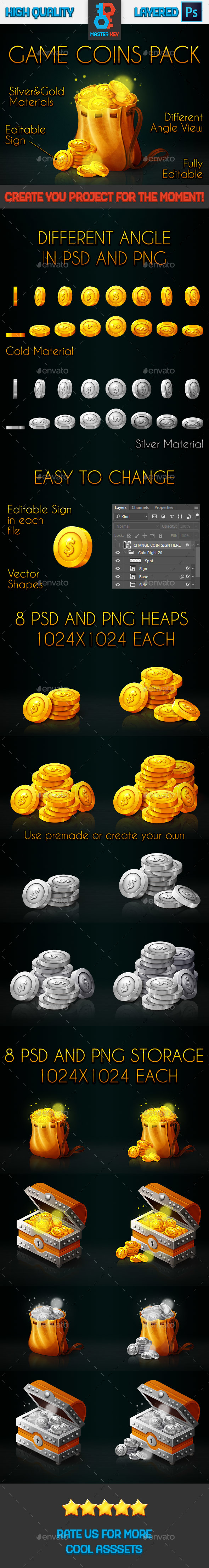 Game Coins Pack - Miscellaneous Game Assets