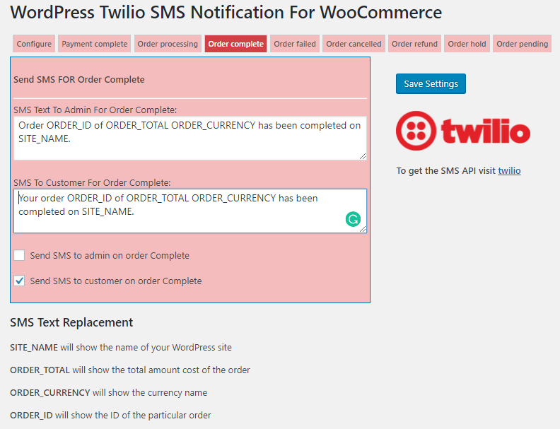 Twilio Woocommerce Order Sms Notification And International Billing Phone On Checkout Script News