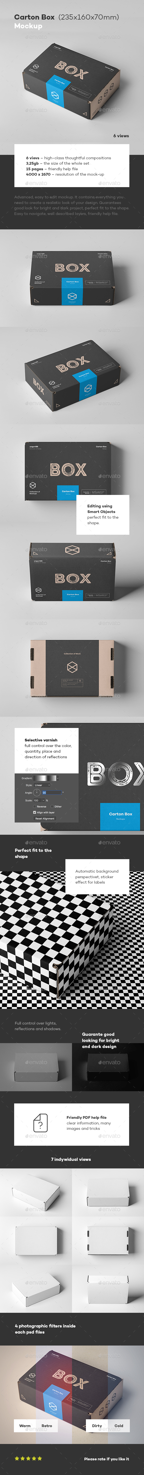 Carton Box Mock-up 235x160x70