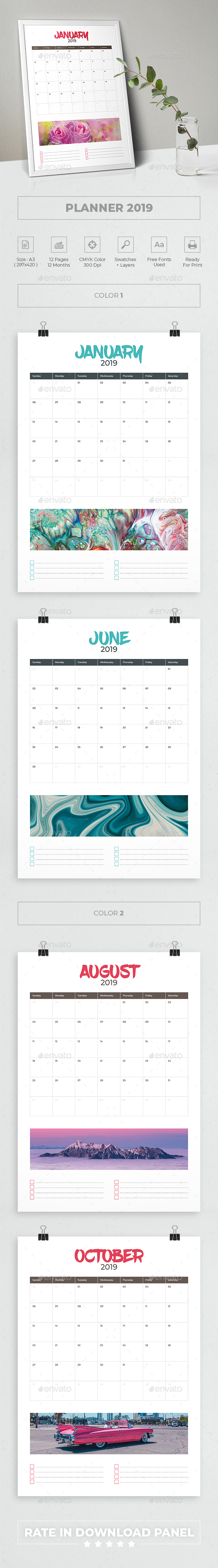 Planner 2019 - Calendars Stationery
