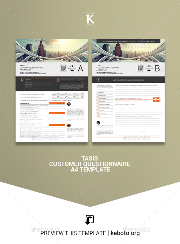 Tasis Customer Questionnaire A4 Template - Miscellaneous Print Templates