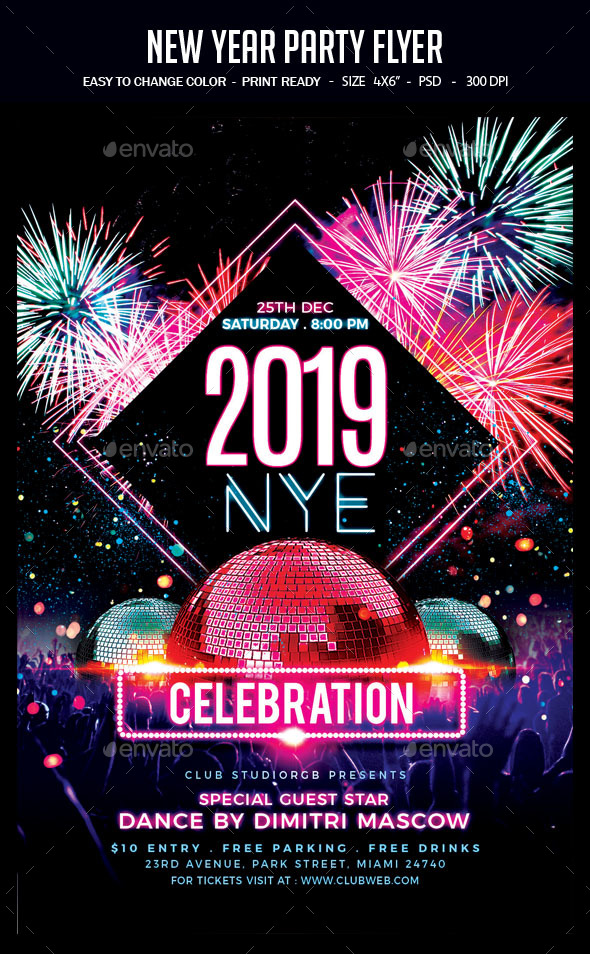 New Year Party Flyer - Clubs & Parties Events