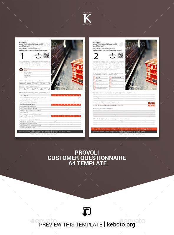 Provoli Customer Questionnaire A4 Template - Miscellaneous Print Templates