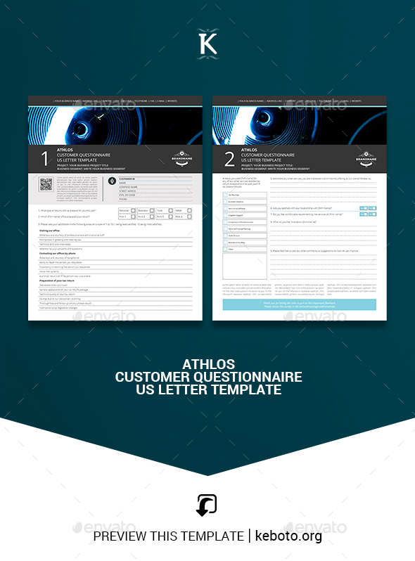 Athlos Customer Questionnaire US Letter Template - Miscellaneous Print Templates