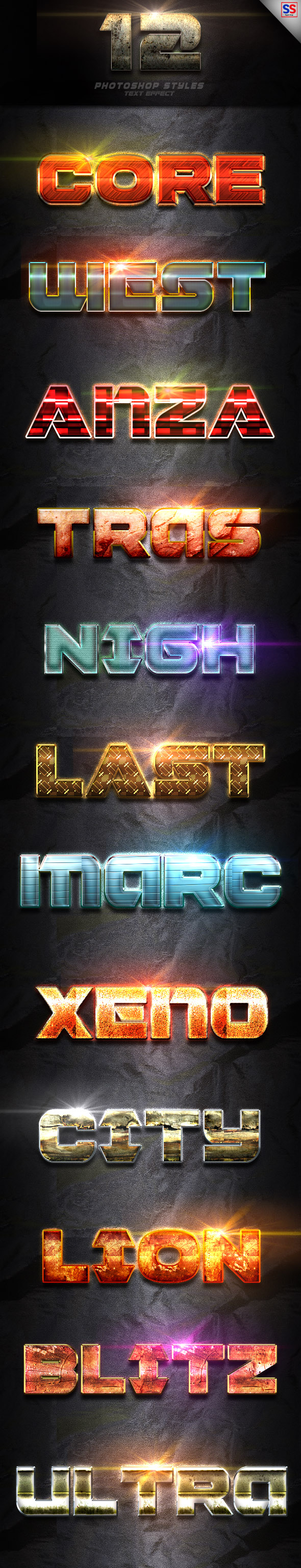 12 Photoshop Text Effect Vol 1