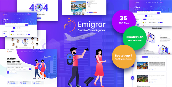 Emigrar- Creative Travel - ThemeForest 22861479