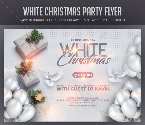White Christmas Party Flyer - Clubs & Parties Events