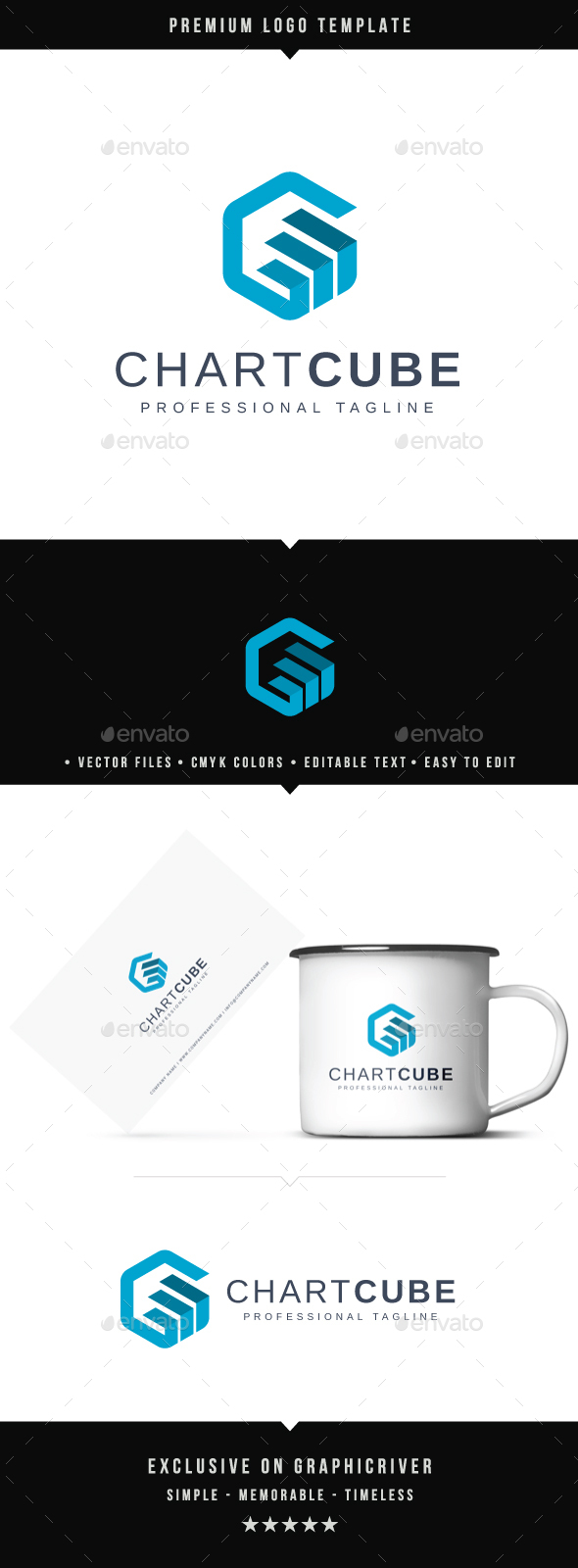 Chart Cube Logo - Abstract Logo Templates