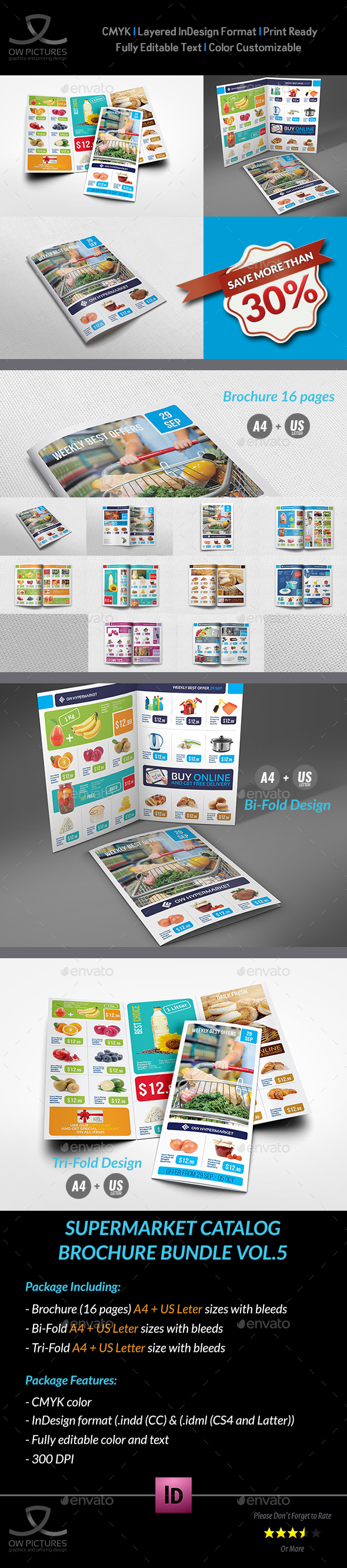 Supermarket Catalog Brochure Bundle Template Vol.5