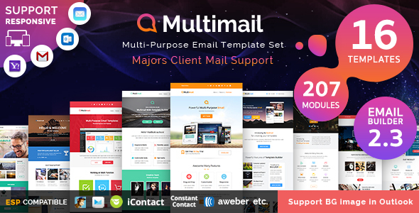Multimail | Responsive Email Set + Template builder