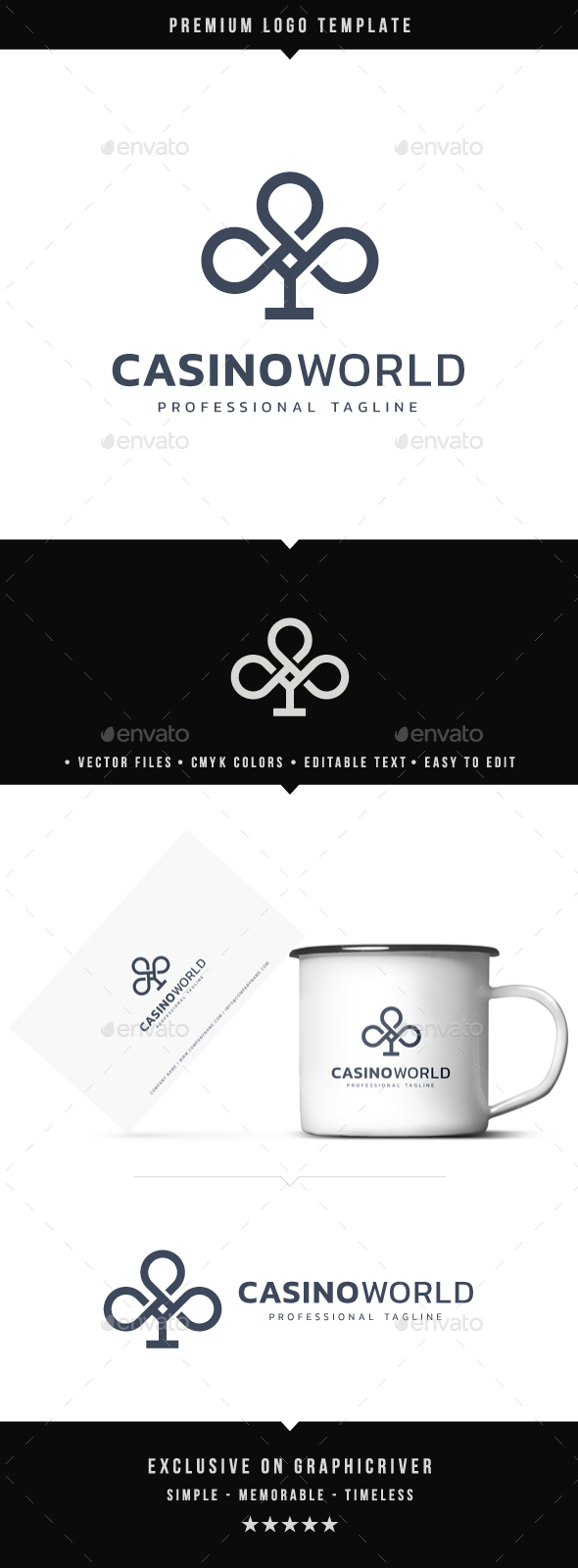 Casino World Logo - Abstract Logo Templates