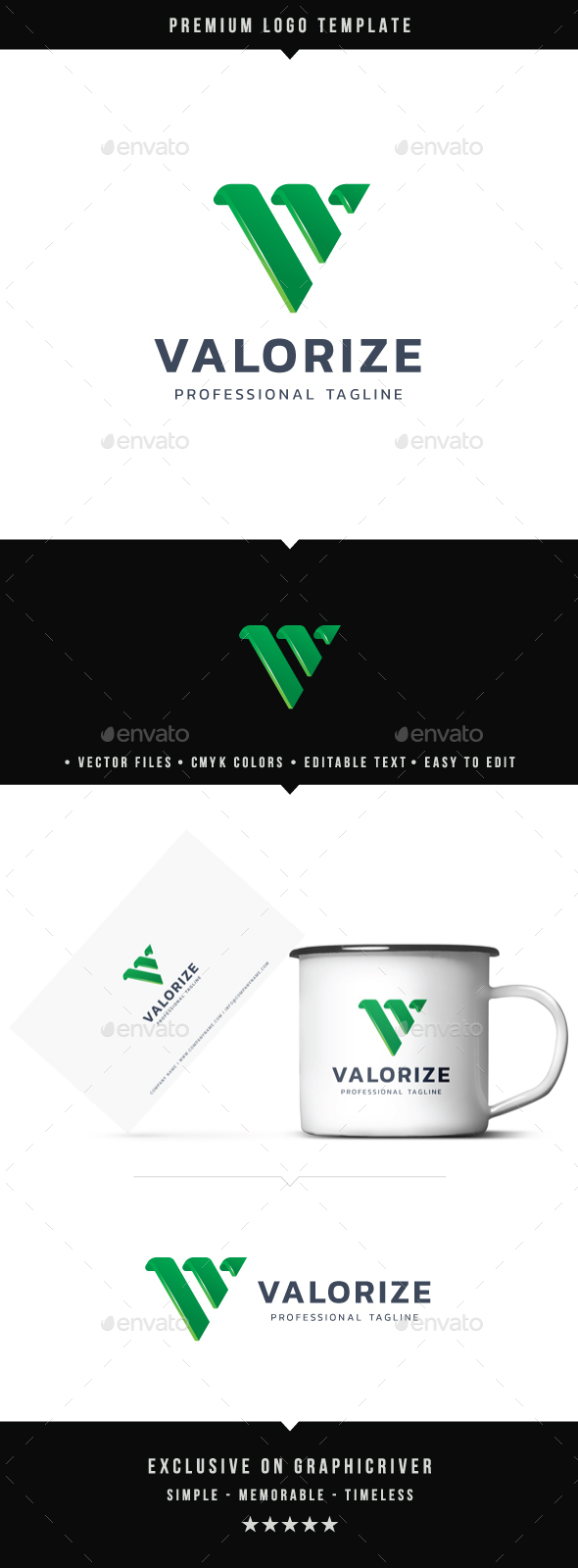 Letter V - Valorize Logo - Abstract Logo Templates