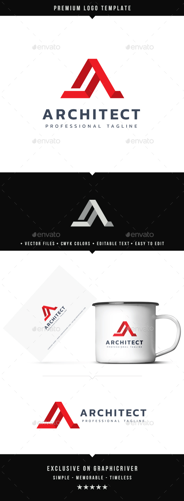 Letter A - Architect Logo - Letters Logo Templates