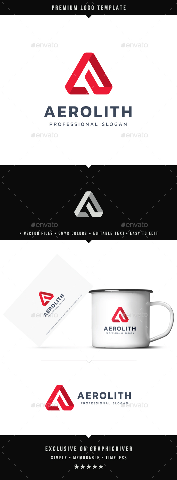 Letter A - Aerolith Logo - Abstract Logo Templates