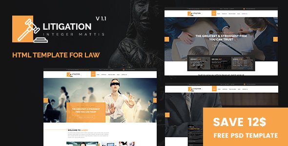 Marvelous Litigation - Lawyers and Law Firm HTML Template