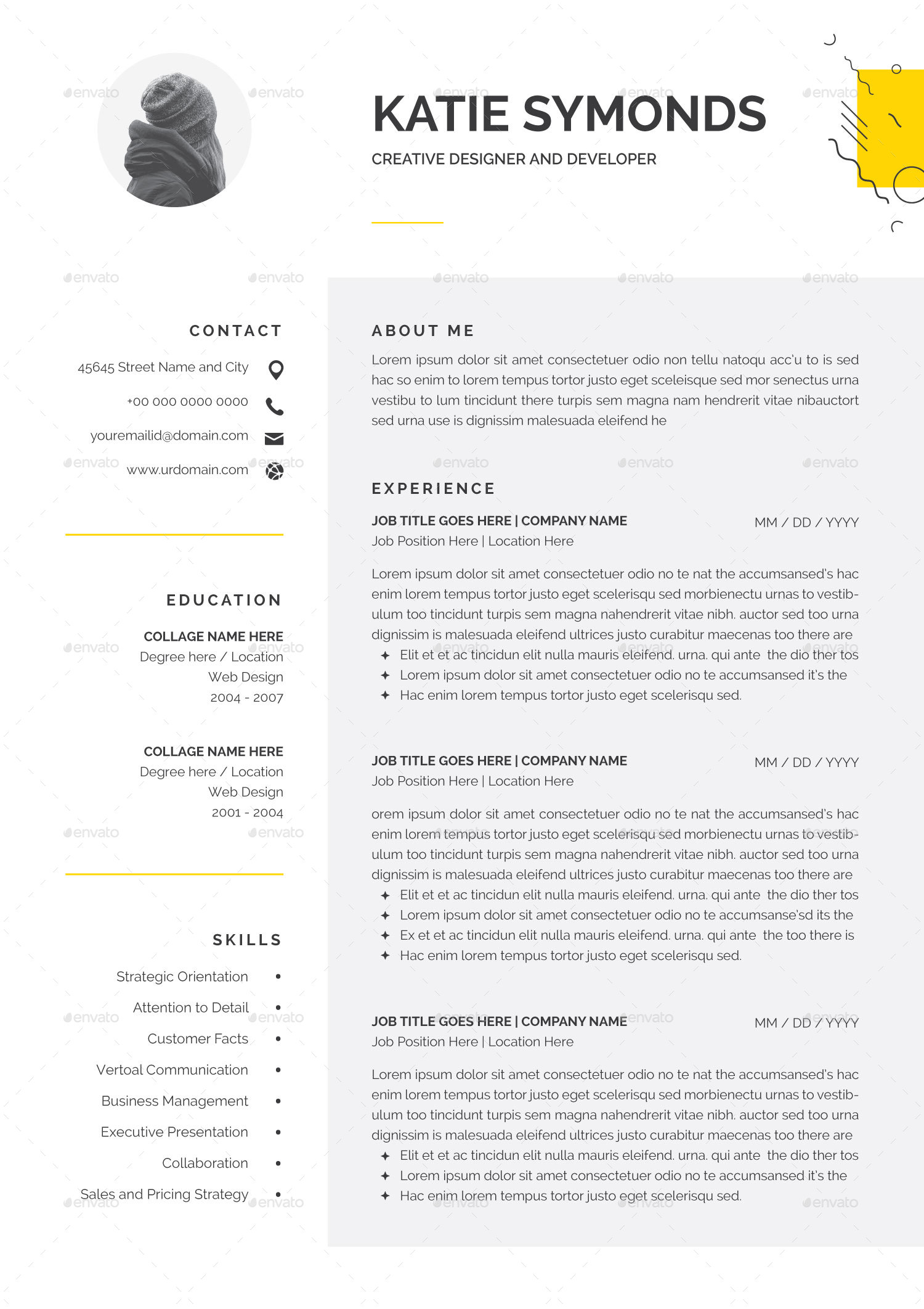 3 Pages Resume Template/CV, Print Templates | GraphicRiver