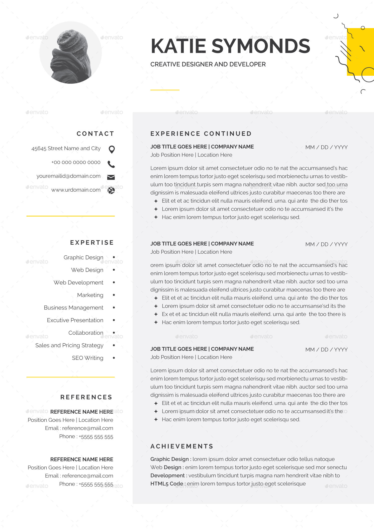 3 Pages Resume Template/CV, Print Templates | GraphicRiver