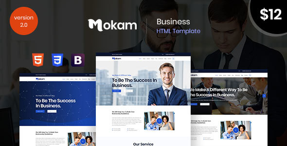 Exceptional Mokam -Corporate Business and Agency Bootstrap 4 Template