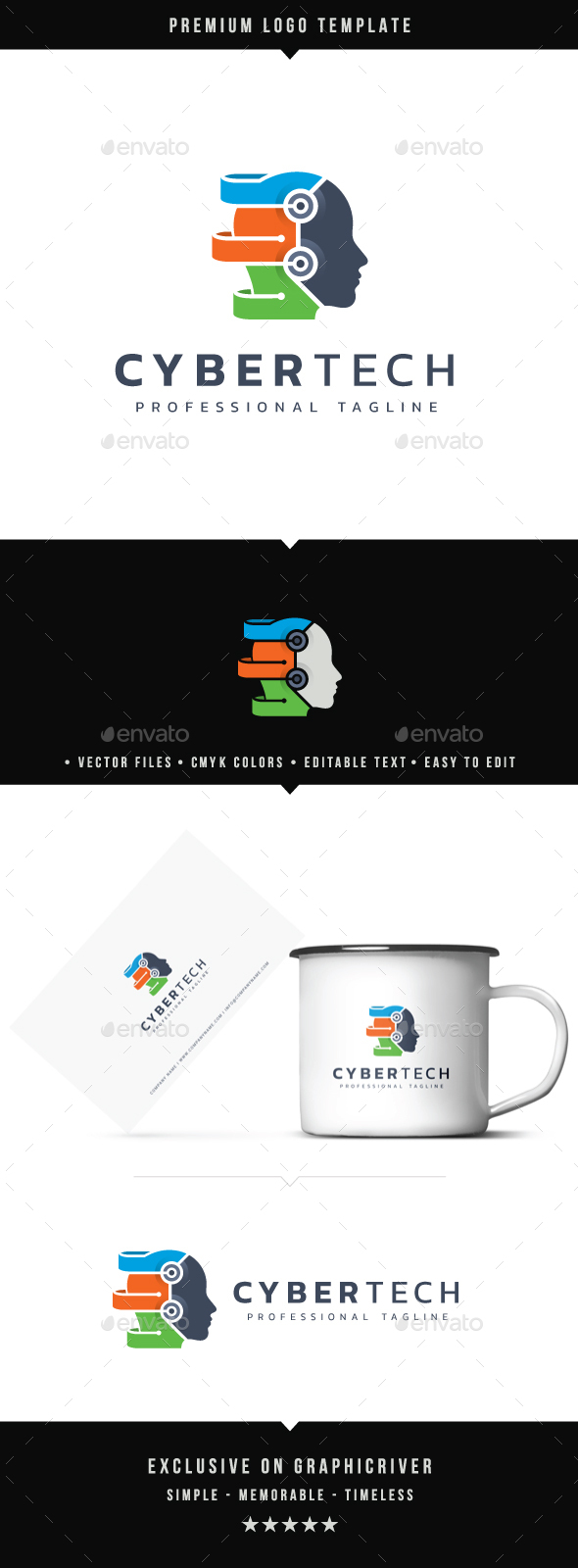 Cyber Tech Logo - Humans Logo Templates