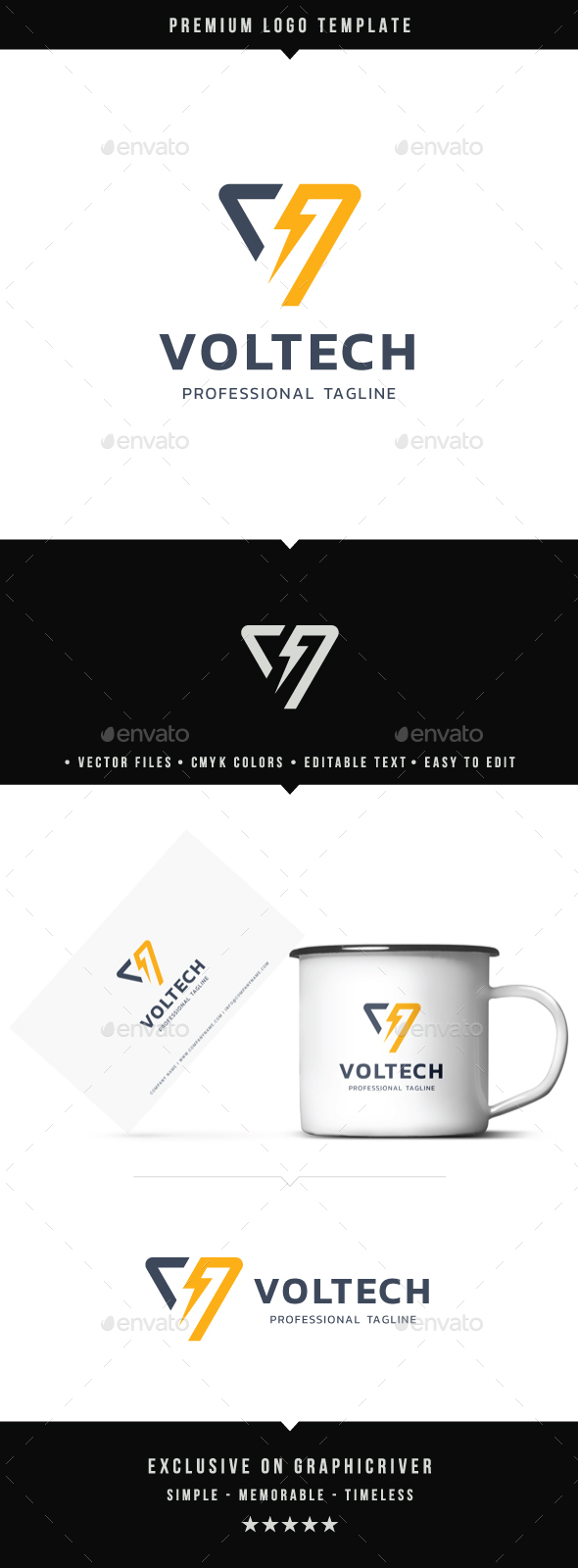 Volt Tech Logo - Symbols Logo Templates