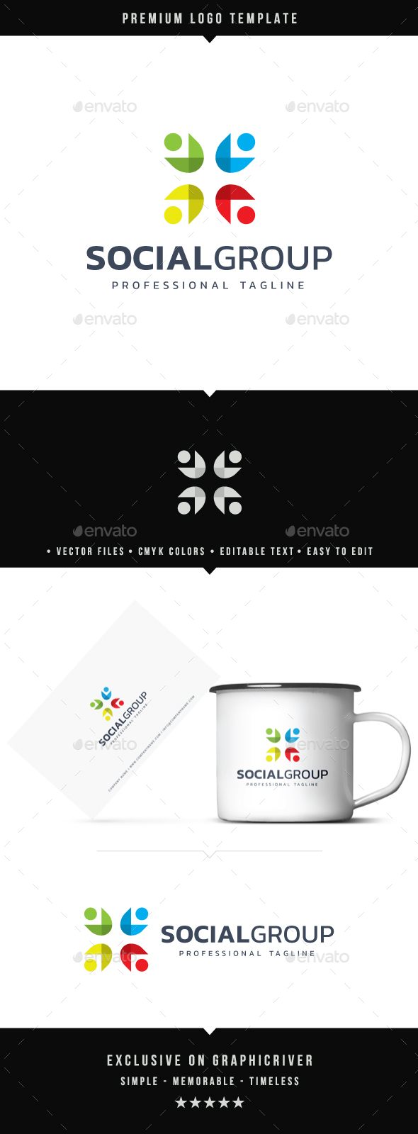 Social Group Logo - Abstract Logo Templates
