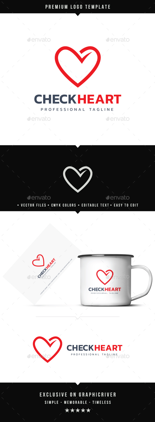Check Heart Logo - Symbols Logo Templates