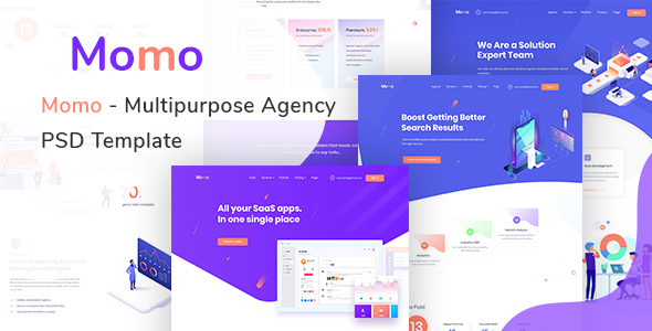 Momo - Multipurpose Agency PSD Template - Creative PSD Templates