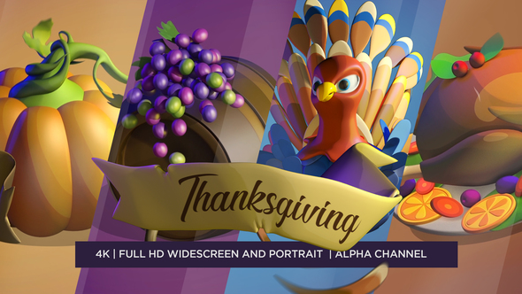 Happy Thanksgiving 3D - VideoHive 22873908