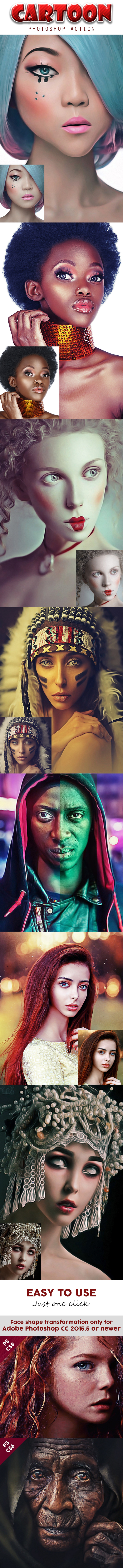 Cartoon Photoshop Action - Photo Effects Actions
