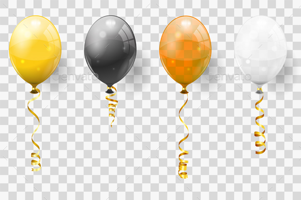 Golden Streamer and Balloons - Birthdays Seasons/Holidays