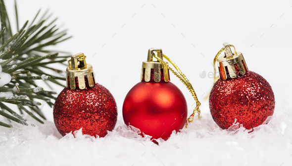 Red Christmas decorations - Stock Photo - Images