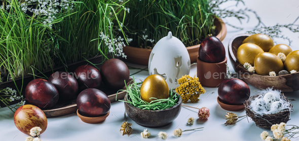 Easter Eggs On Table