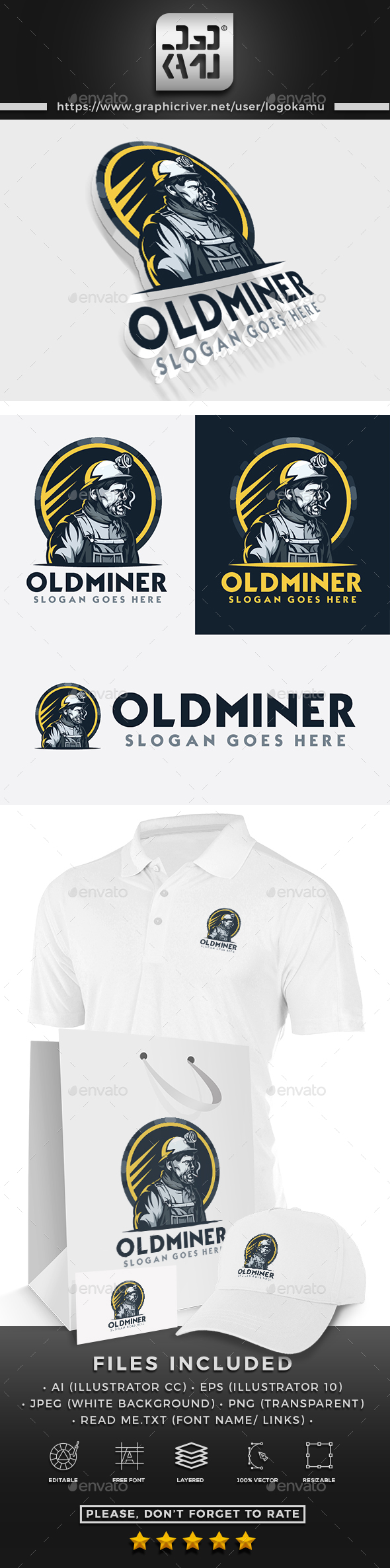 Old Miner Logo - Humans Logo Templates