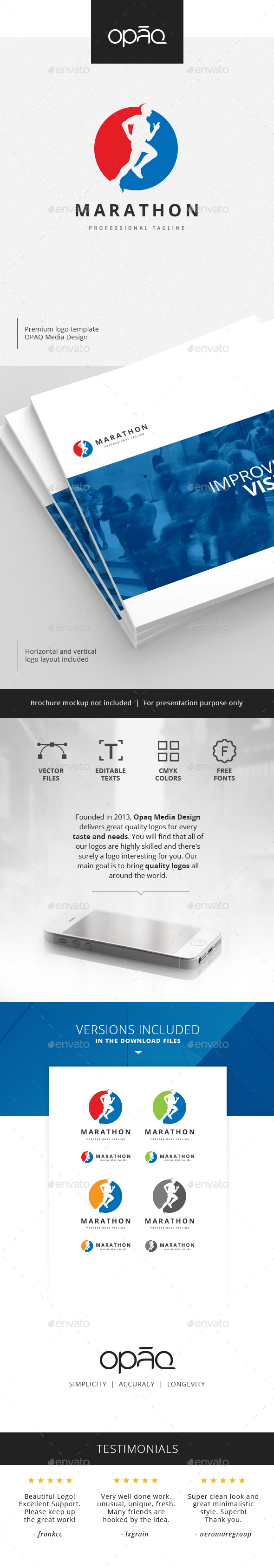 Marathon Runner Logo - Sports Logo Templates
