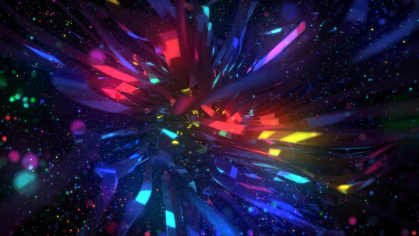 Cosmic Polygonal Neon Flower 4K