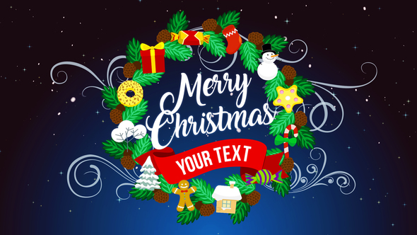 Christmas Wishes With Animated Illustrations After Effects Video 