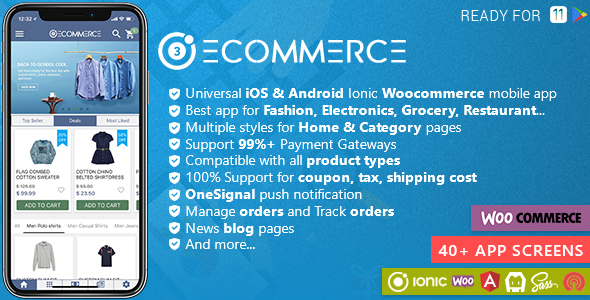 Ionic Woocommerce - Universal iOS & Android Ecommerce / Store Full Mobile App - CodeCanyon Item for Sale
