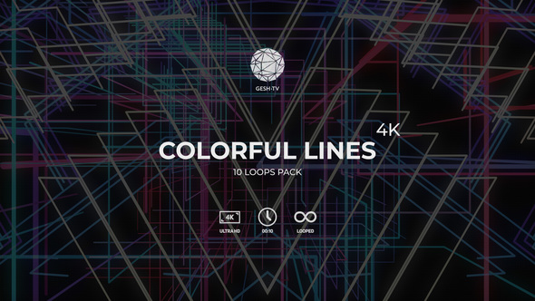 Colorful Lines 4k VJ Loops Pack