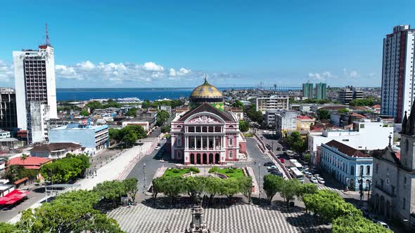 Amazonas Theater at Downtown Manaus Amazonas Brazil. alt