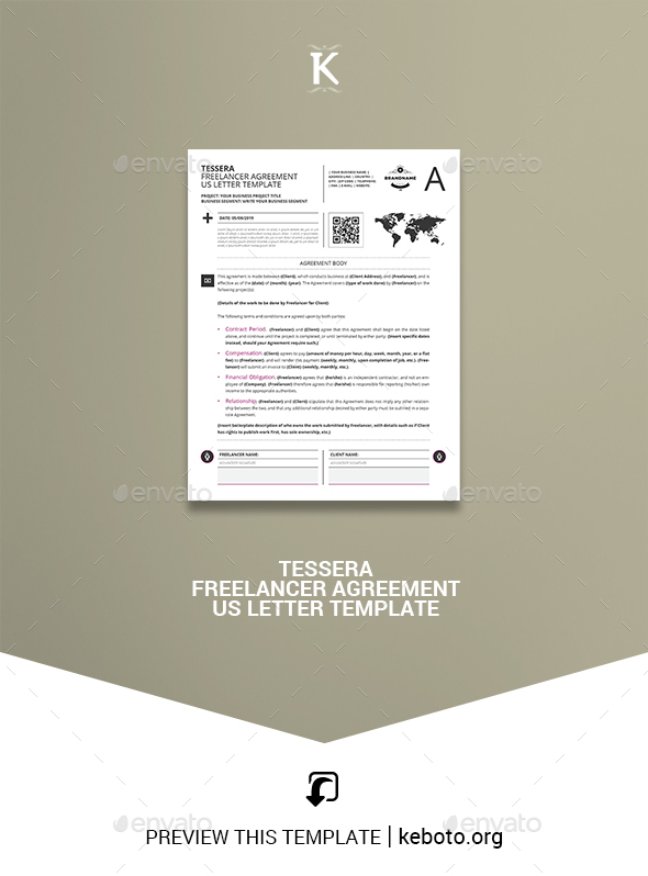 Tessera Freelancer Agreement US Letter Template - Miscellaneous Print Templates