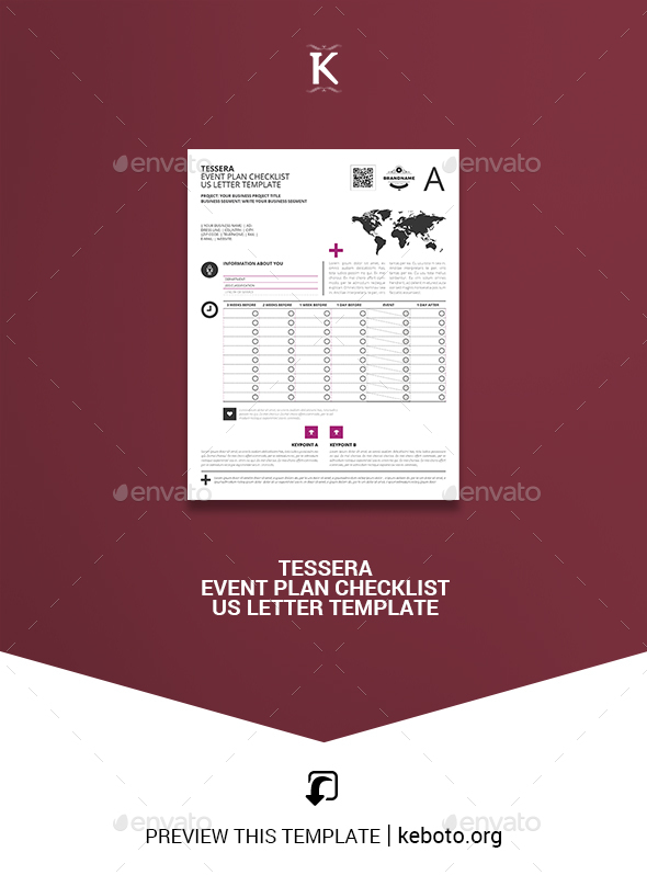 Tessera Event Plan Checklist US Letter Template - Miscellaneous Print Templates