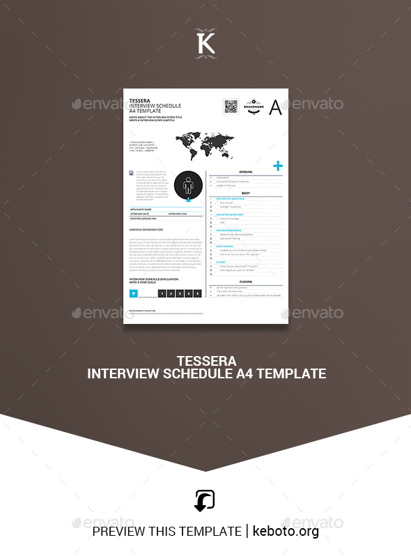 Tessera Interview Schedule A4 Template - Miscellaneous Print Templates