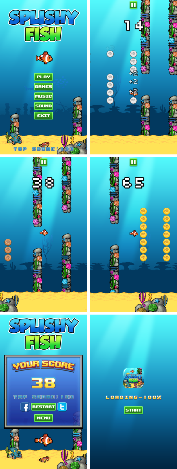 Splishy Fish - HTML5 Game + Mobile Version! (Construct 3 | Construct 2 | Capx) - 3